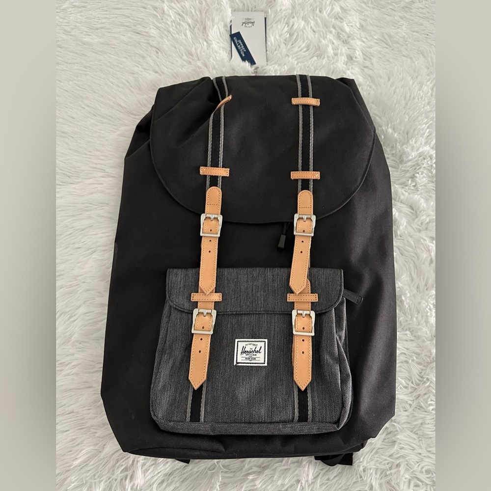Nwt The Herschel Supply Co‎ Offset Lil Amer Blk/Denim Backpack